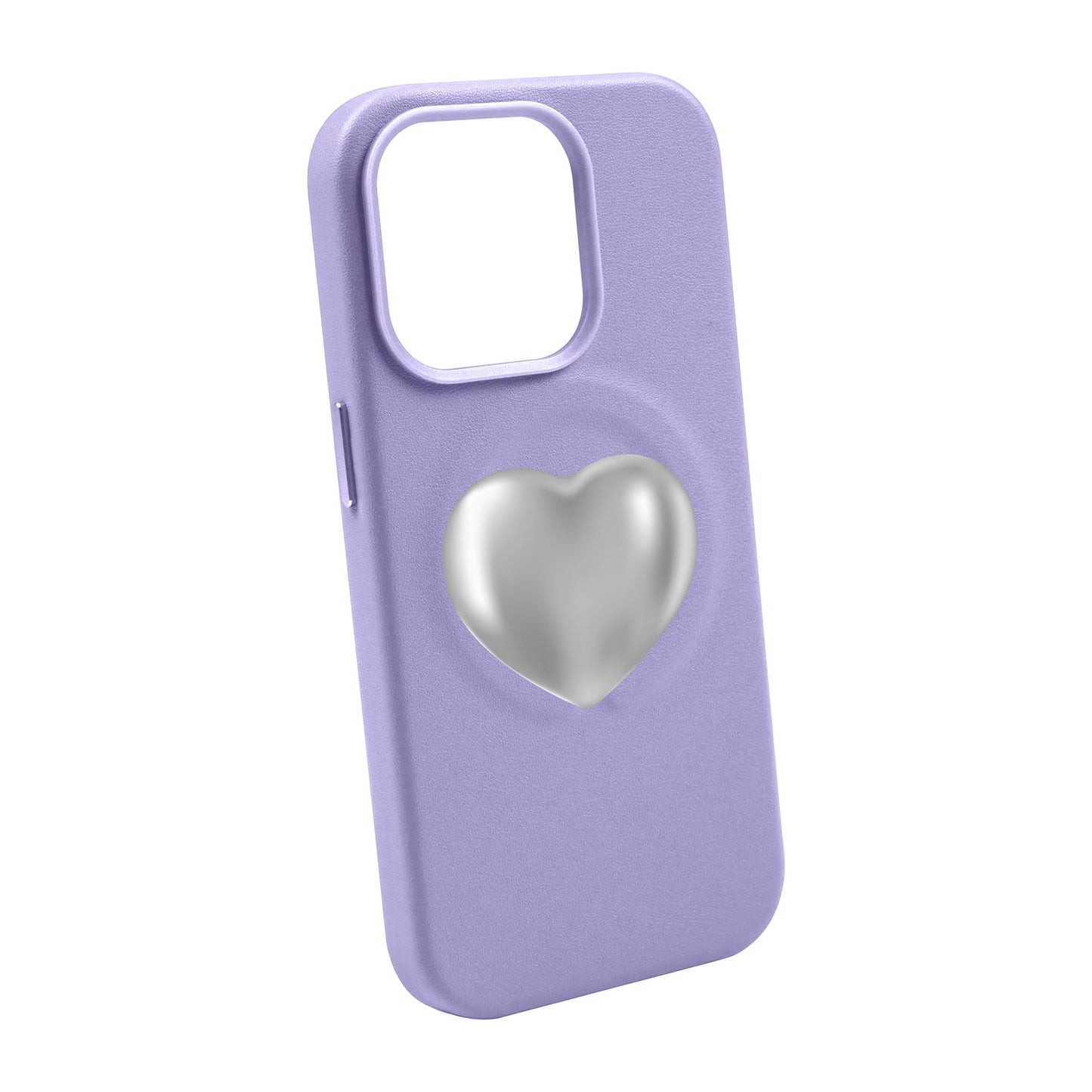 SILVER HEART-Leather Kılıf MagSafe Özellikli - iPhone 14
