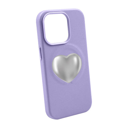 SILVER HEART-Leather Kılıf MagSafe Özellikli - iPhone 14