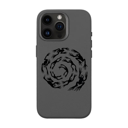 SWIRLING FROGS-iPhone 14 Pro Max Leather Premium Kılıf MagSafe Özellikli