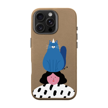 NAUGHTY CAT-iPhone 16 Pro Max Leather Premium Kılıf MagSafe Özellikli