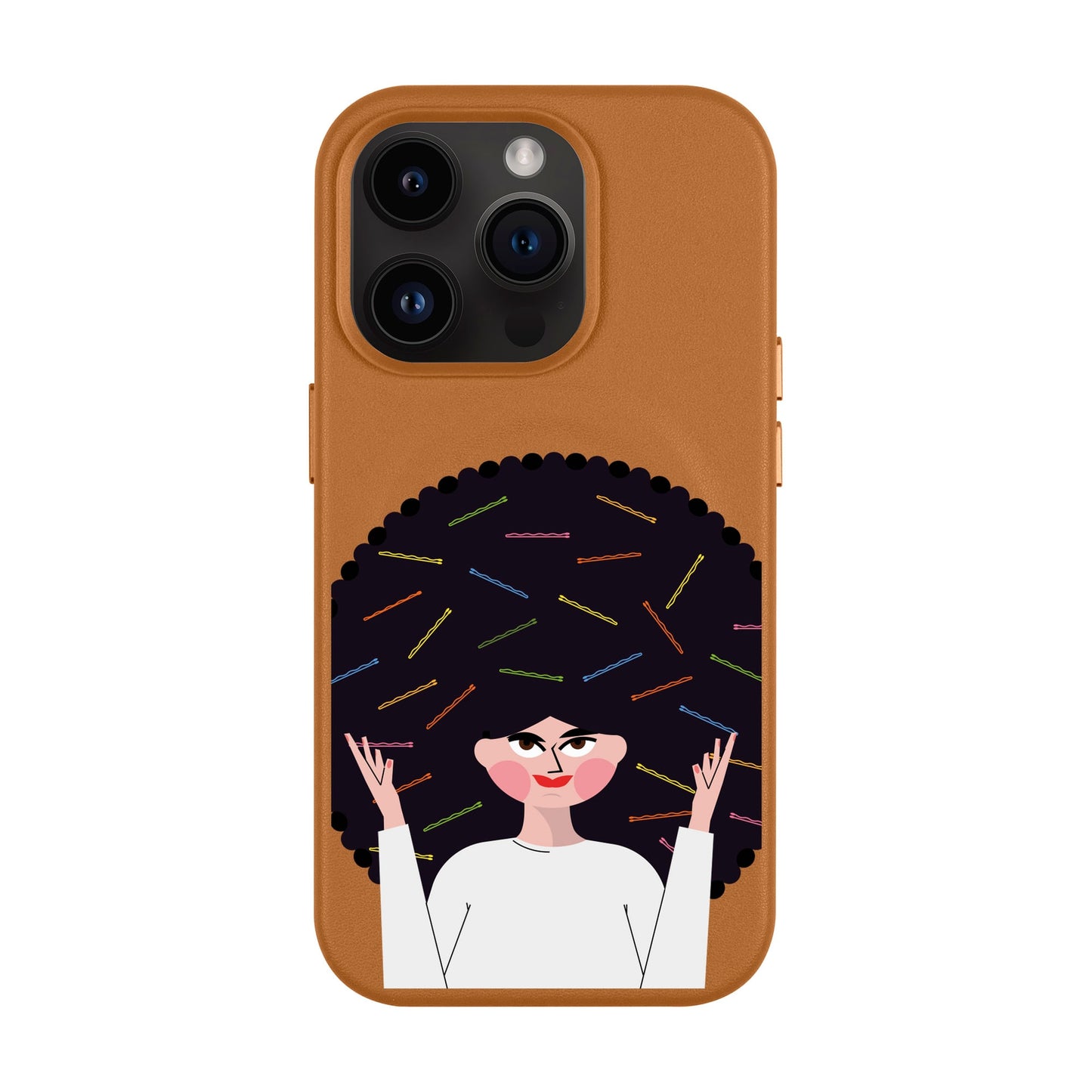 TANGLES OF HAPPINESS-Leather Kılıf MagSafe Özellikli - iPhone 14 Pro