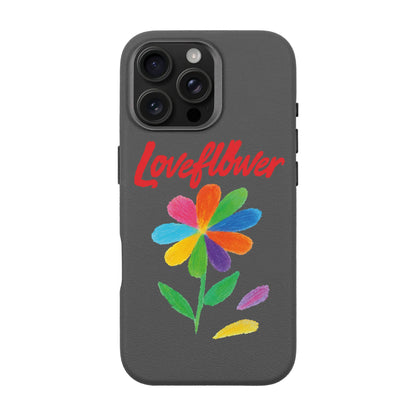LOVE FLOWER-iPhone 16 Pro Max Leather Premium Kılıf MagSafe Özellikli