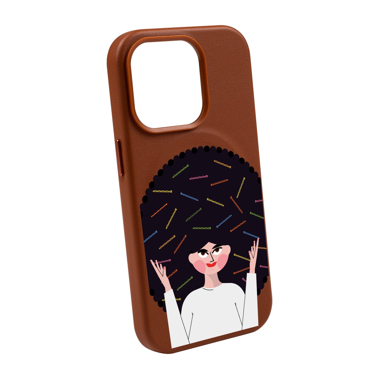 TANGLES OF HAPPINESS-Leather Kılıf MagSafe Özellikli - iPhone 14 Pro