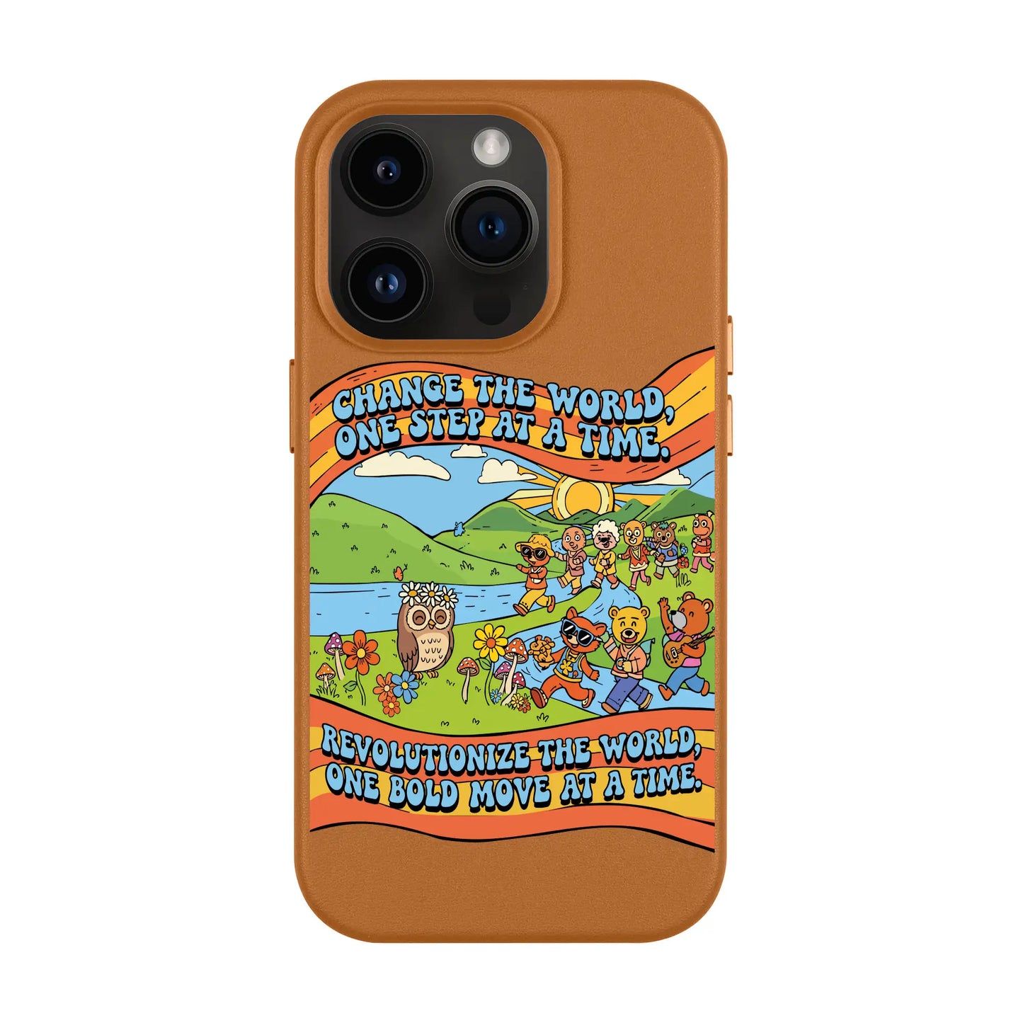 CHANGE THE WORLD-iPhone 14 Pro Leather Kılıf MagSafe Özellikli