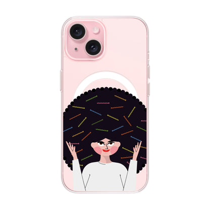 TANGLES OF HAPPINESS-iPhone 15 Solid Kılıf MagSafe Özellikli