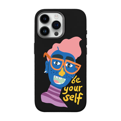 BE YOURSELF-iPhone 14 Pro Max Leather Premium Kılıf MagSafe Özellikli