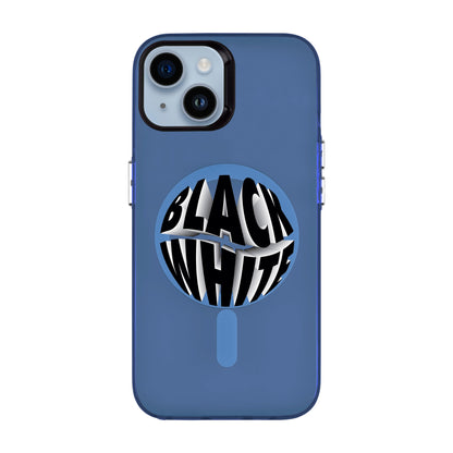 BLACK WHITE-iPhone 14 Hold Kılıf MagSafe Özellikli