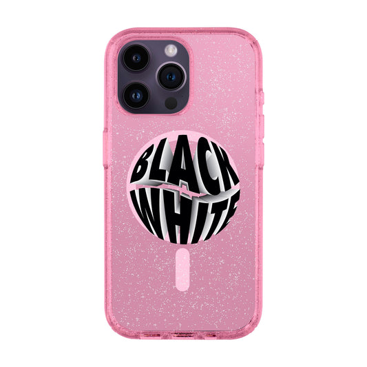 BLACK WHITE-iPhone 14 Pro Max Shiny Kılıf MagSafe Özellikli