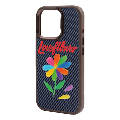 LOVE FLOWER-iPhone 16 Pro Plaid Kılıf MagSafe Özellikli