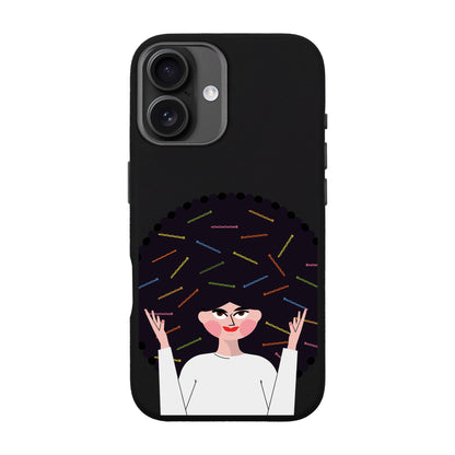 TANGLES OF HAPPINESS-iPhone 16 Plus Leather Premium Kılıf MagSafe Özellikli