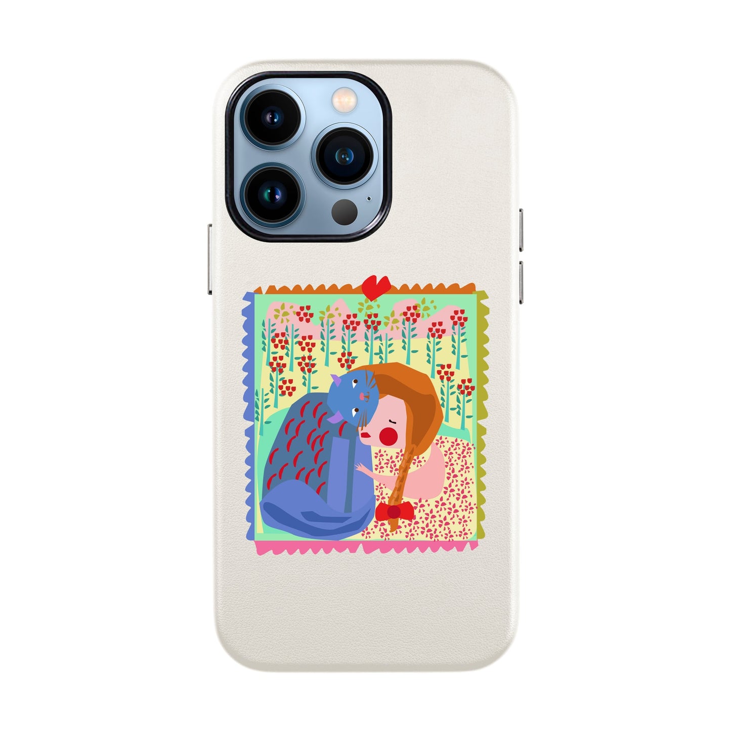 KEDİ POSTA PULU-iPhone 13 Pro Max Leather Kılıf