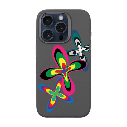 COLOR FLOWER-iPhone 15 Pro Leather Premium Kılıf MagSafe Özellikli