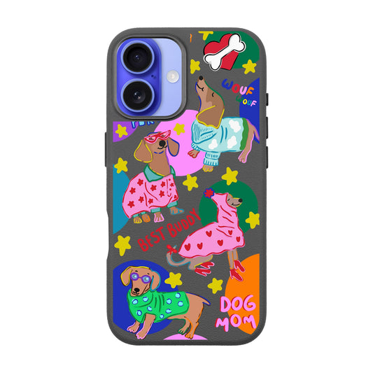 DOG MOM-iPhone 16 Plus Leather Premium Kılıf MagSafe Özellikli