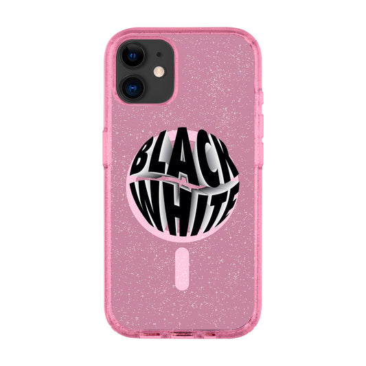 BLACK WHITE-iPhone 11 Shiny Kılıf MagSafe Özellikli