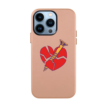 BROKEN HEART-iPhone 13 Pro Max Leather Kılıf
