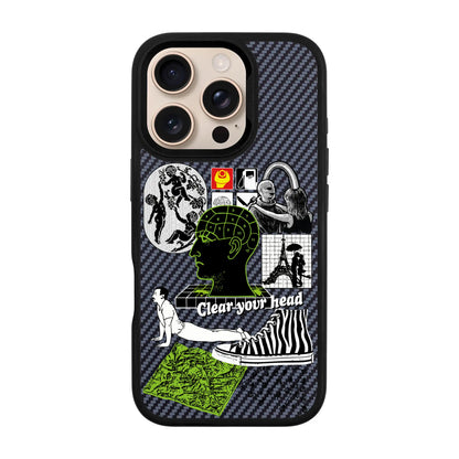 CLEAR YOUR HEAD-iPhone 16 Pro Plaid Kılıf MagSafe Özellikli