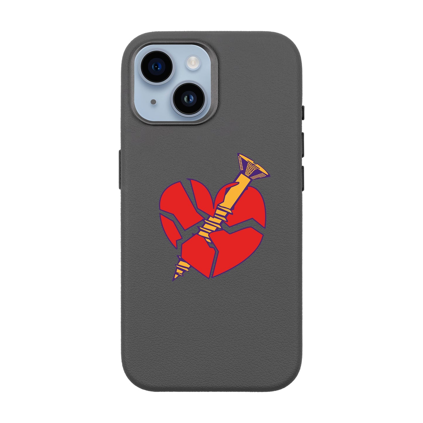 BROKEN HEART-iPhone 14 Leather Premium Kılıf MagSafe Özellikli