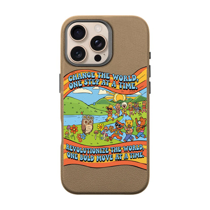 CHANGE THE WORLD-iPhone 16 Pro Max Leather Premium Kılıf MagSafe Özellikli