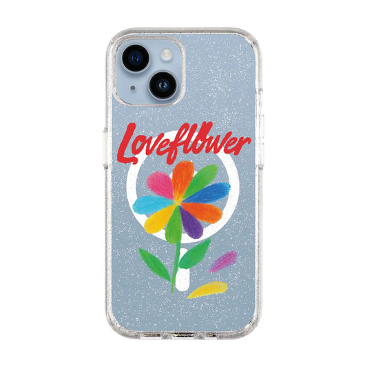 LOVE FLOWER-iPhone 14 Plus Shiny Kılıf MagSafe Özellikli