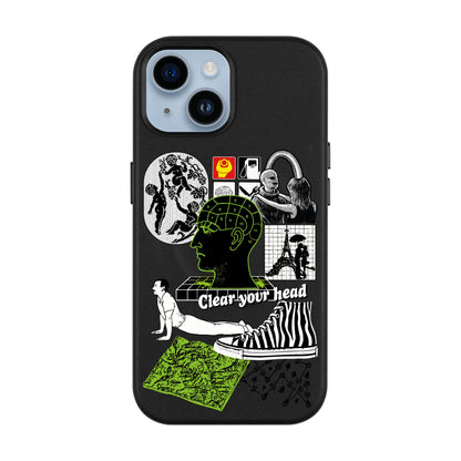 CLEAR YOUR HEAD-iPhone 14 Leather Kılıf MagSafe Özellikli