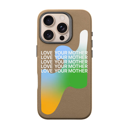 LOVE YOUR MOTHER-iPhone 16 Pro Leather Premium Kılıf MagSafe Özellikli