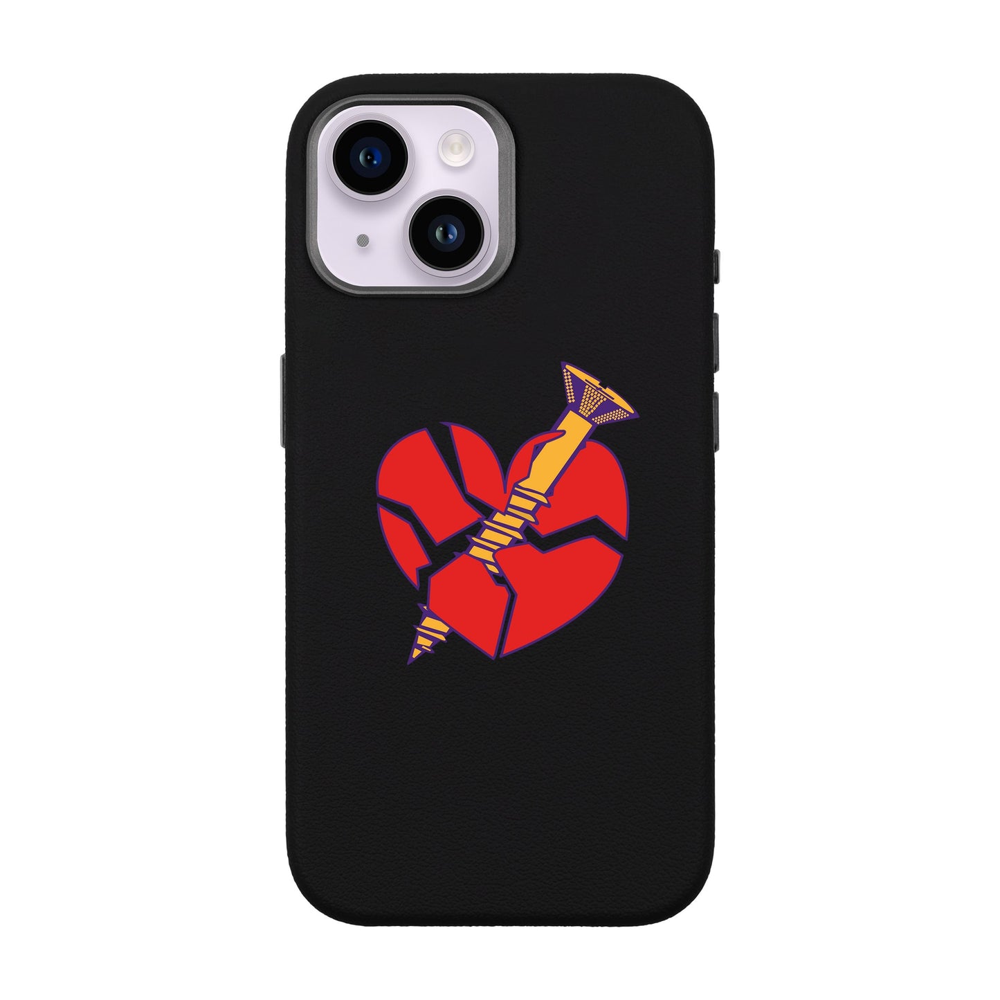 BROKEN HEART-iPhone 14 Leather Premium Kılıf MagSafe Özellikli