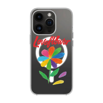 LOVE FLOWER-iPhone 14 Pro Solid Kılıf MagSafe Özellikli