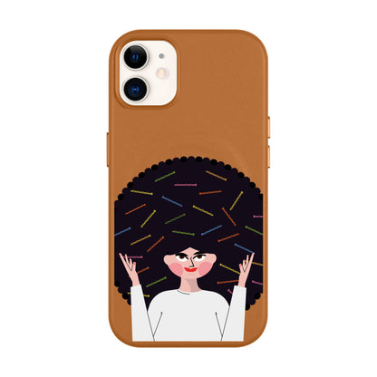 TANGLES OF HAPPINESS-Leather Kılıf MagSafe Özellikli - iPhone 11