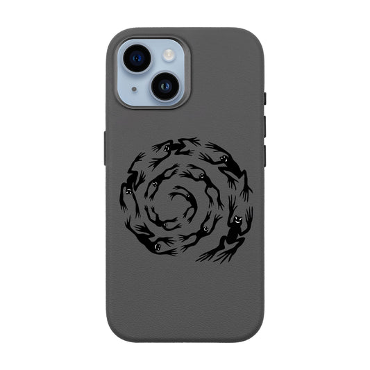 SWIRLING FROGS-iPhone 13 Leather Premium Kılıf MagSafe Özellikli