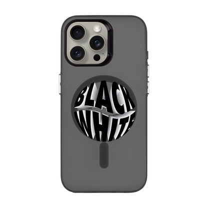 BLACK WHITE-iPhone 15 Pro Hold Kılıf MagSafe Özellikli