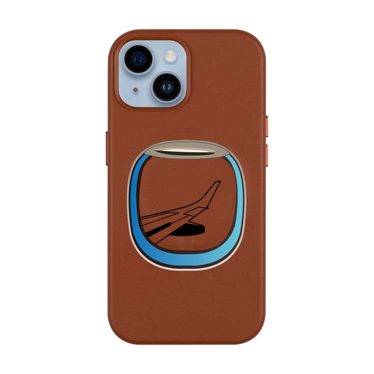 AIRCRAFT WINDOW-iPhone 13 Leather Kılıf MagSafe Özellikli