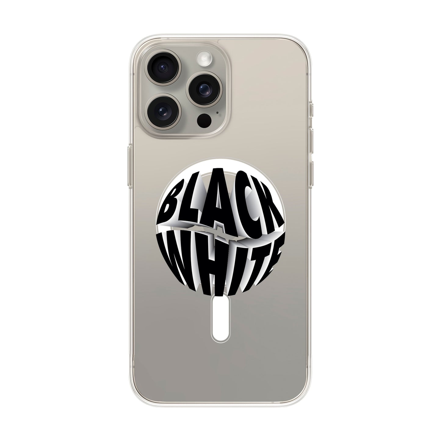 BLACK WHITE-iPhone 15 Pro Max Solid Kılıf MagSafe Özellikli