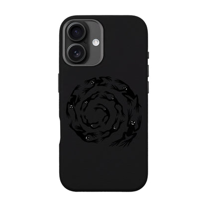 SWIRLING FROGS-iPhone 16 Leather Premium Kılıf MagSafe Özellikli