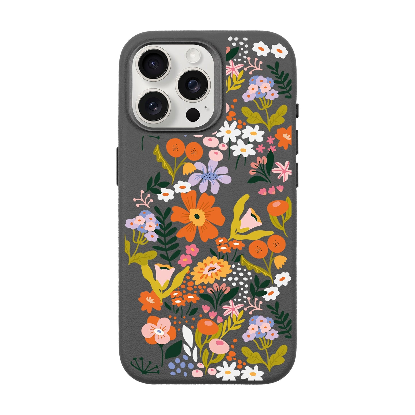 FLOWER-iPhone 15 Pro Max Leather Premium Kılıf MagSafe Özellikli