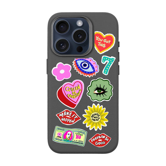 HM STICKERS-iPhone 15 Pro Leather Premium Kılıf MagSafe Özellikli