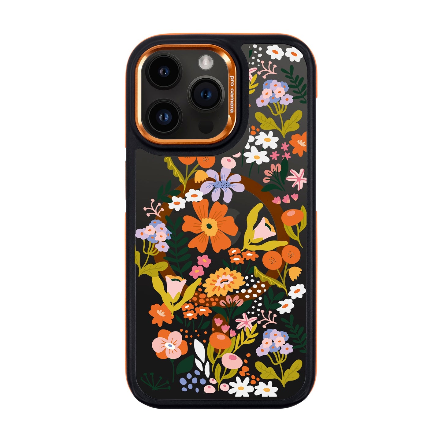 FLOWER-iPhone 14 Pro Max Dark Kılıf MagSafe Özellikli