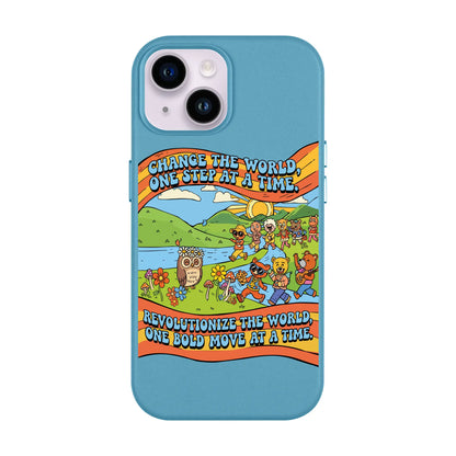 CHANGE THE WORLD-iPhone 14 Leather Kılıf MagSafe Özellikli