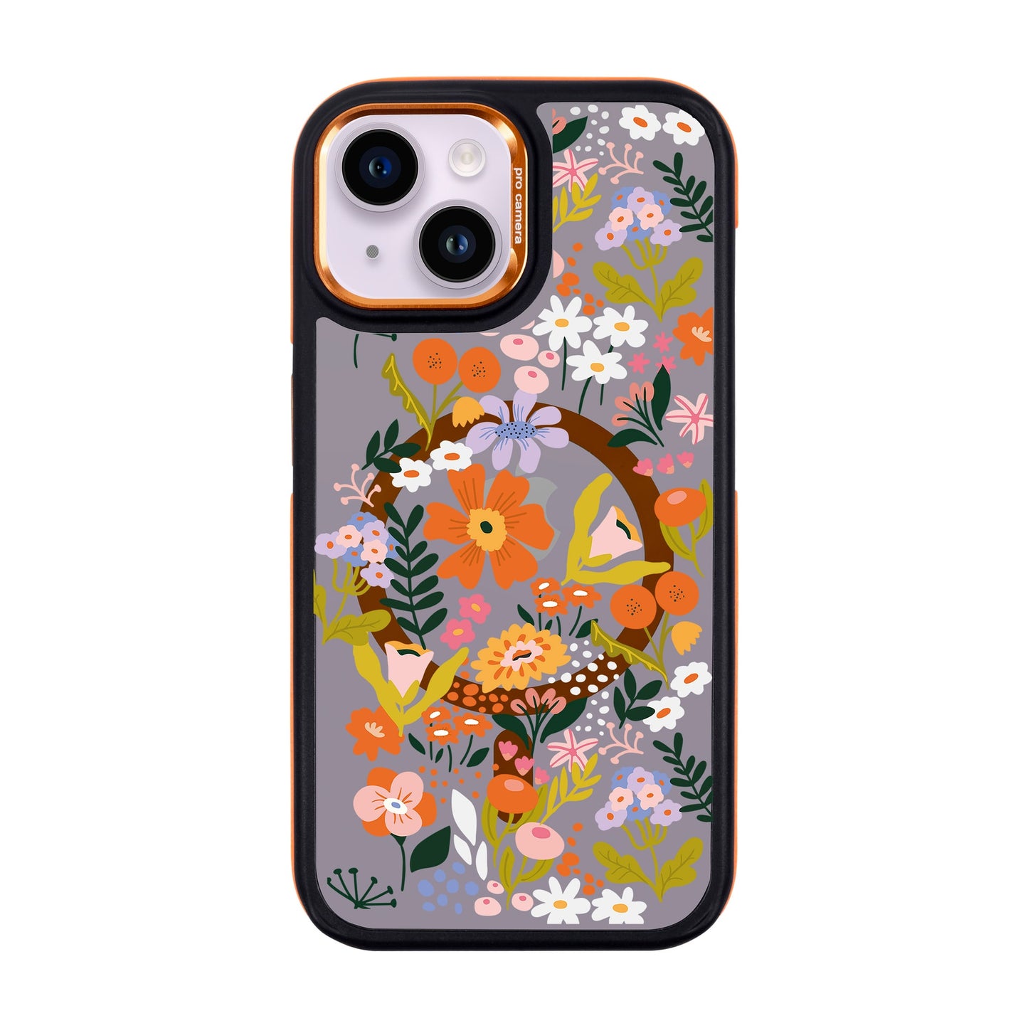 FLOWER-iPhone 14 Dark Kılıf MagSafe Özellikli