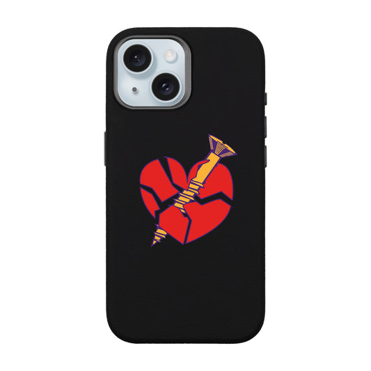 BROKEN HEART-iPhone 15 Leather Premium Kılıf MagSafe Özellikli