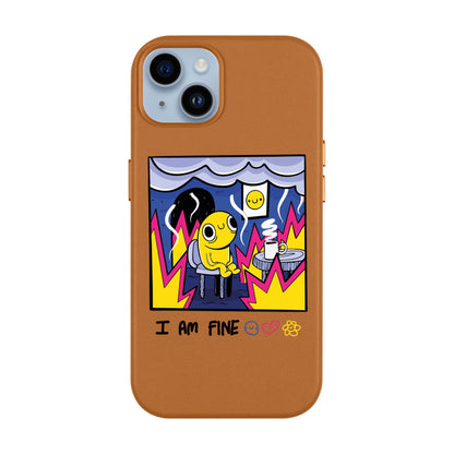 I AM FINE-iPhone 14 Plus Leather Kılıf MagSafe Özellikli
