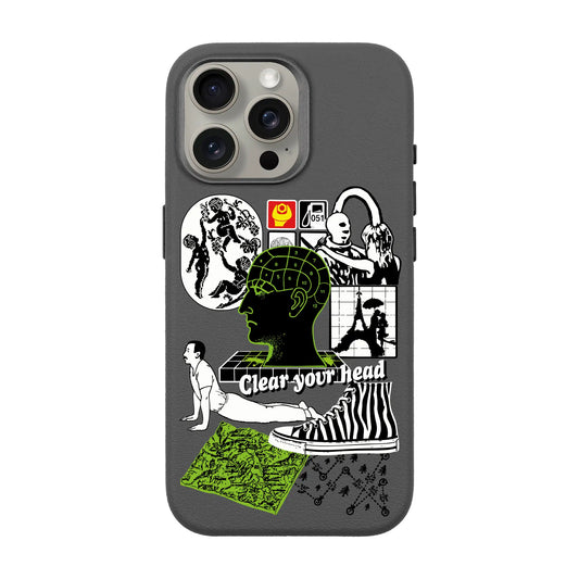 CLEAR YOUR HEAD-iPhone 15 Pro Max Leather Premium Kılıf MagSafe Özellikli