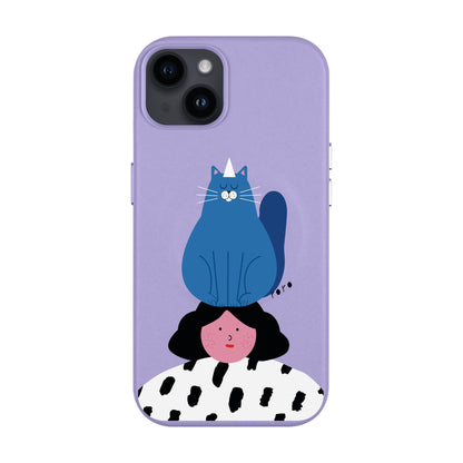 NAUGHTY CAT-iPhone 14 Plus Leather Kılıf MagSafe Özellikli