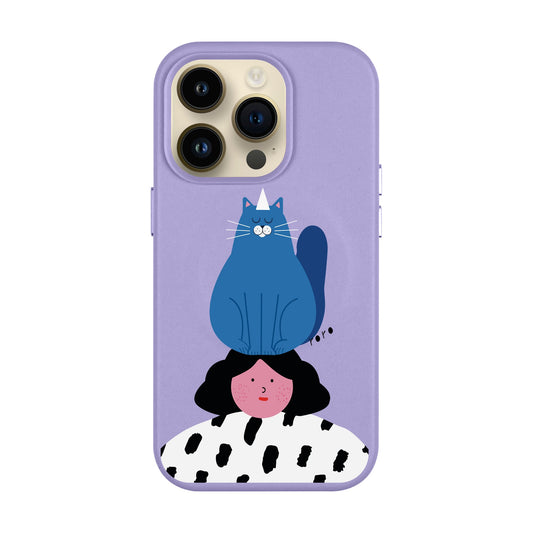 NAUGHTY CAT-Leather Kılıf MagSafe Özellikli - iPhone 14 Pro