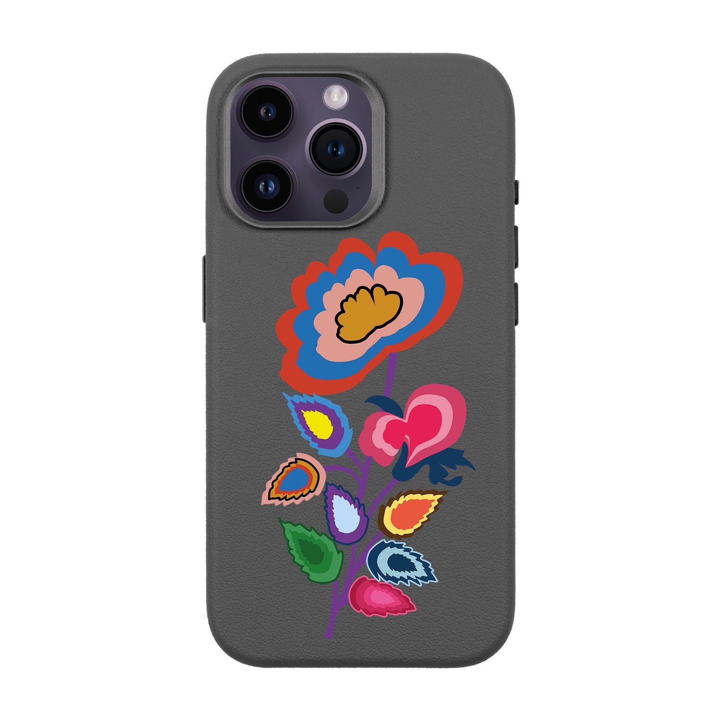 KNITTED FLOWER-iPhone 14 Pro Max Leather Premium Kılıf MagSafe Özellikli