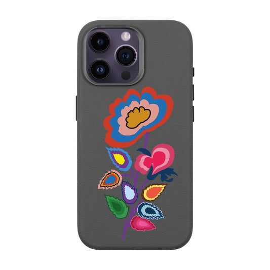 KNITTED FLOWER-iPhone 14 Pro Max Leather Premium Kılıf MagSafe Özellikli