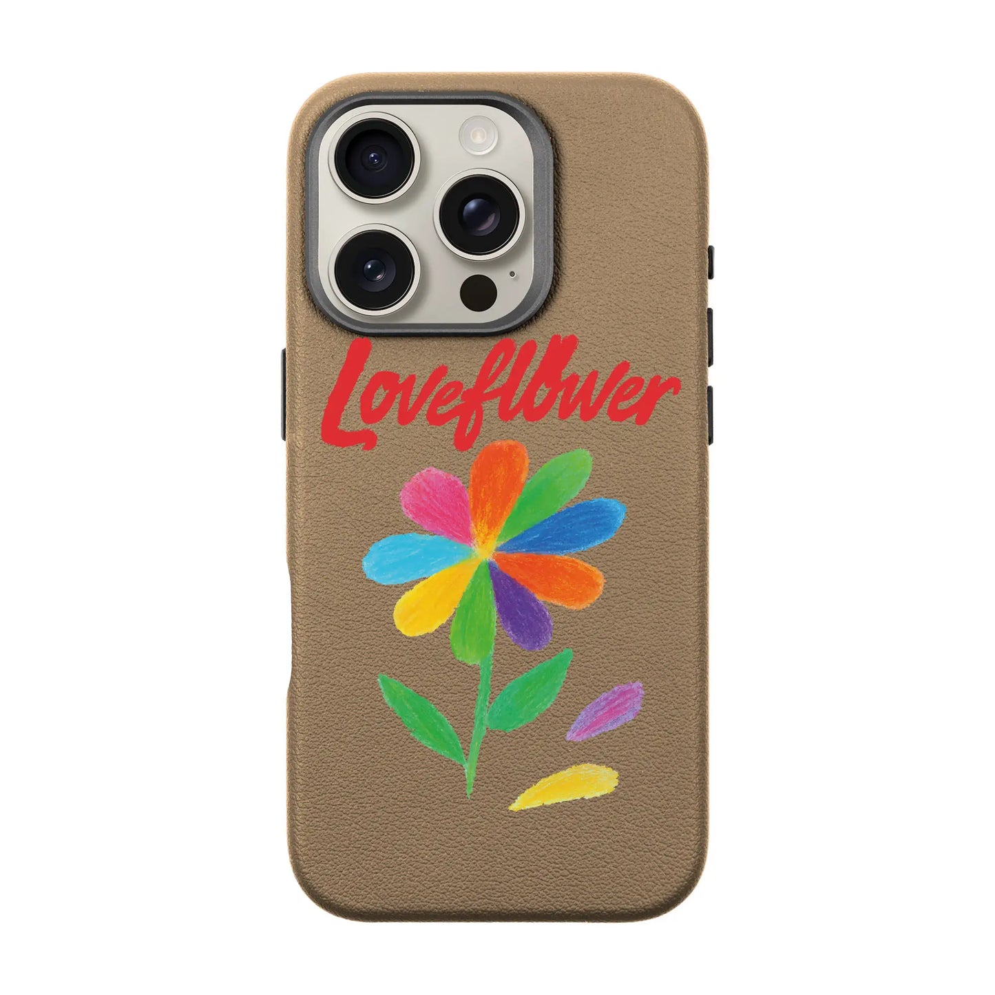 LOVE FLOWER-iPhone 16 Pro Leather Premium Kılıf MagSafe Özellikli