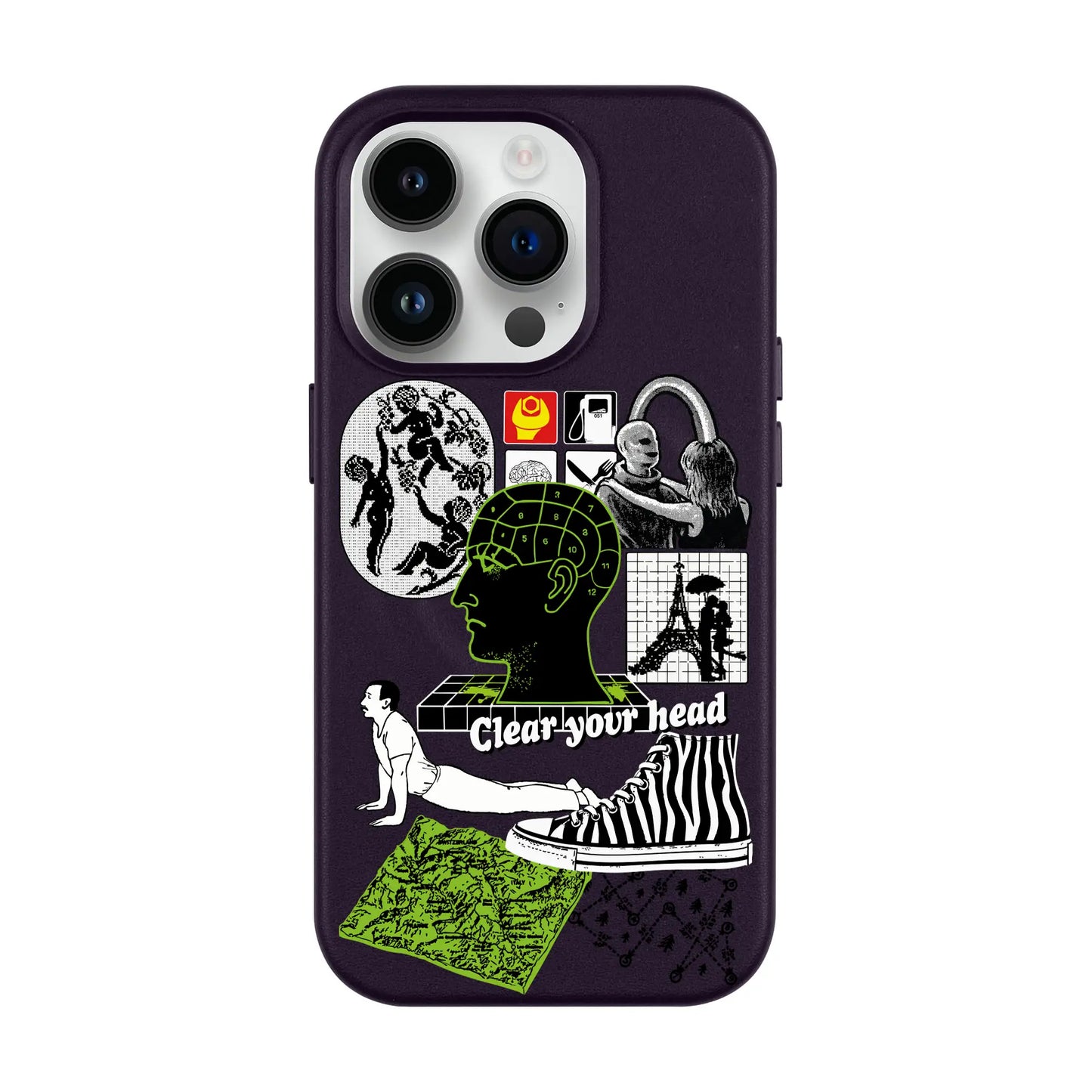 CLEAR YOUR HEAD-iPhone 14 Pro Leather Kılıf MagSafe Özellikli