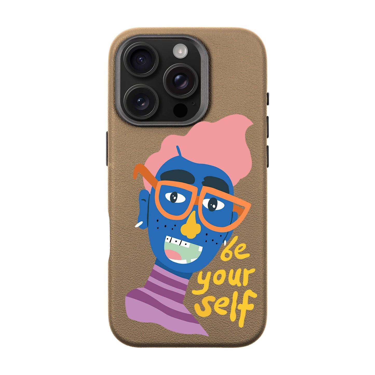 BE YOURSELF-iPhone 16 Pro Leather Premium Kılıf MagSafe Özellikli