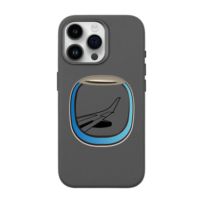AIRCRAFT WINDOW-iPhone 14 Pro Max Leather Premium Kılıf MagSafe Özellikli