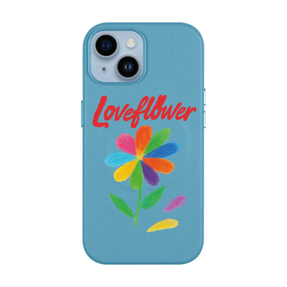 LOVE FLOWER-iPhone 13 Leather Kılıf MagSafe Özellikli